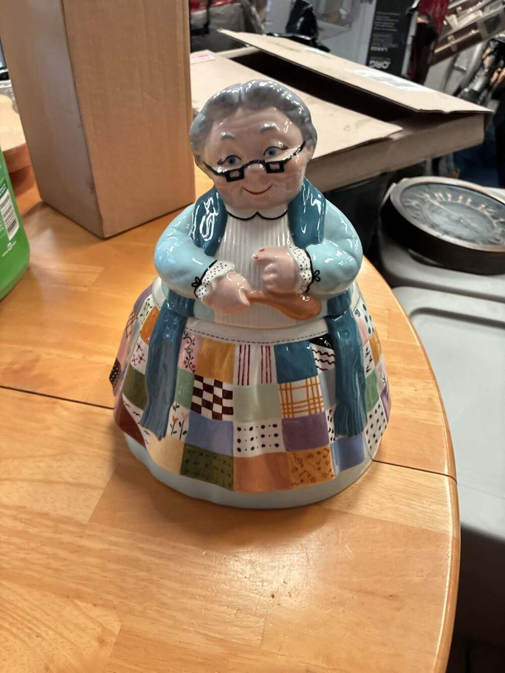 LilyKaty Granny Cookie Jar Vintage 1965 Ceramic Kitchen Decor